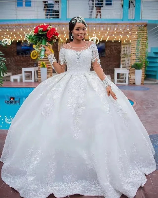 Customized Plus Size Lace Wedding Dresses Bridal Gowns - View 3 | SAMAG