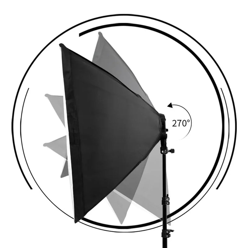 SH 2Pcs 50x70cm Photo Studio Kit With Softbox LED Bulbs Light Tripod for YouTube, Tiktok, Studio Portraits, Photography