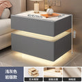Modern Style Solid Wood Bedside Table with Wireless Charging Smart 2 Drawers Bedroom Nightstands with Lock 40/45/50cm