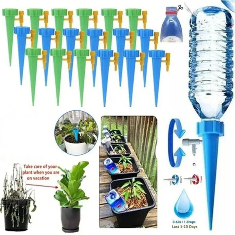 32pcs Automatic Drip Irrigation System Self Watering Spike for Flower Plant Greenhouse Garden Adjustable Auto Water Dripper