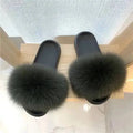 Women Real Raccoon Fur Slides Fluffy Luxury Furry Open Toe Slippers Indoor Outdoor Summer Sandals Non Slip Soft Comfy Sole Cozy