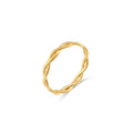 2022 New Super Minimalist Braided Twisted Thin Gold Rings For Lady Waterproof Stainless Steel 18K Gold Plated Girl's Ring