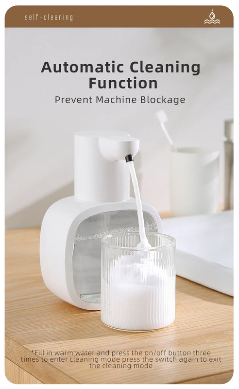 New Wall Mounted Automatic Soap Dispenser Foam Smart Hand Washing Machine 500ml Liquid Rechargeable Bathroom Induction Sensor