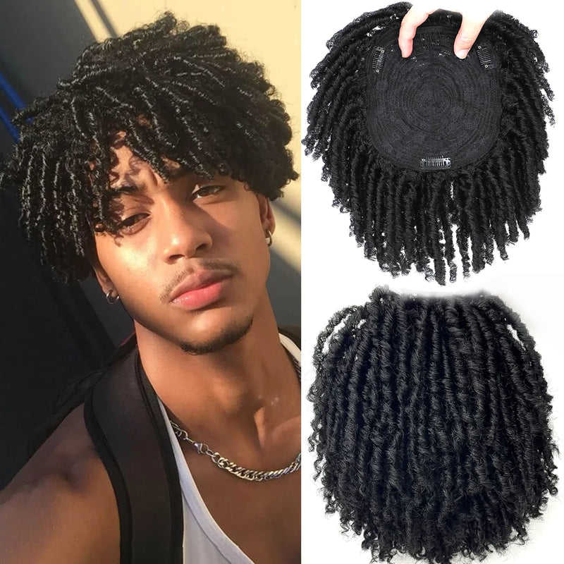 Synthetic Dreadlock Braided Half Wig Black Brown Blonde Grey Soft Faux Locs Natural Style Cosplay Costume Party Daily Anime Wigs