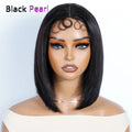180% Density Cheap Nature Remy Black Dark Hair Wigs Sleek Peruvian Straight Lace Bob Wigs Short Lace Part Human Hair Wigs