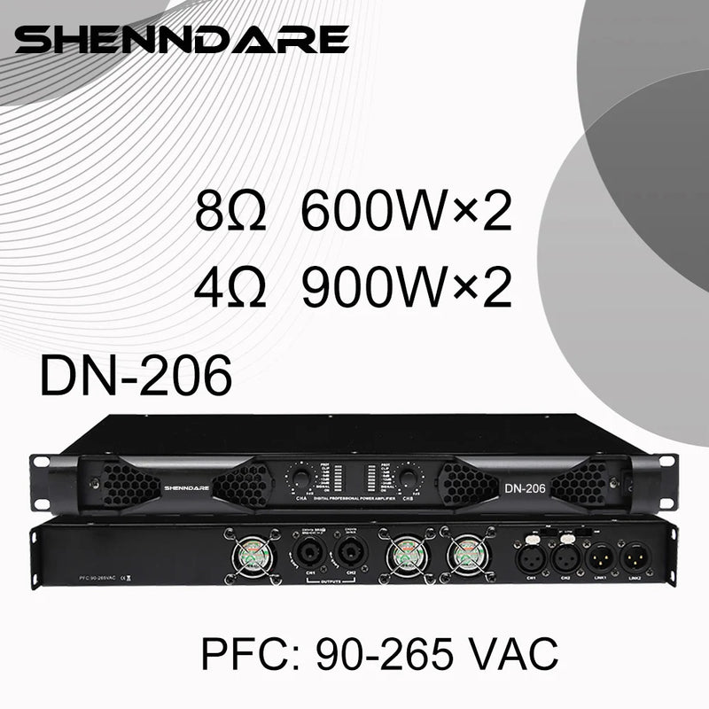 Professional Digital Power Amplifier 4x1800W Class D Audio DJ Pre-Subwoofer Amp 2/4 Channel Line Array Speaker Sound Amplifier