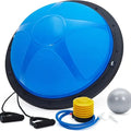 Half Exercise Ball,60Cm Balance Ball Trainer with Non-Slip Base,2 Bands,Pump & Extra Balls For Yoga Workouts Pilates Fitness