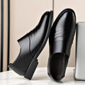 New Genuine Leather Men's Flat / 6CM Heightening Elevator Shoes Business Formal Leather Shoes Man British Casual Wedding Shoes