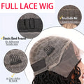 Short Boho Bohemian Box Braids Braided Wig Full Lace Boho Braided Wigs Synthetic Curly Hair with Baby Hair for Black Women