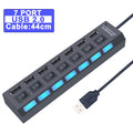 High Speed 7 Ports USB HUB 2.0 Adapter Expander Multi USB Splitter Multiple Extender with LED Lamp Switch for PC Laptop