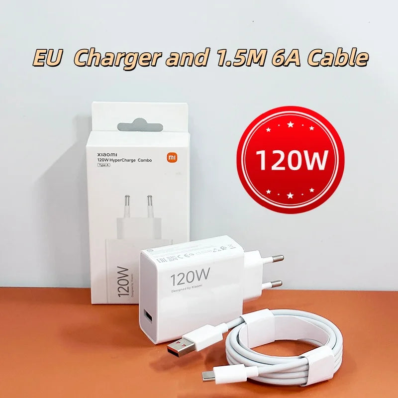 Original Xiaomi Charger 120W 100W Fast Charge Phone Charger USB C Cable for Xiaomi 17 15 14 13 12 14T 13T 12S Pro Lite Redmi