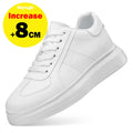 Men's Invisible Height Increasing Elevator Shoes Lace-up Sporty White Sneakers 6cm 8cm 10cm Taller Size Plus Invisible Elevate