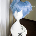 Assassination Classroom Shiota Nagisa Short Blue Ponytails Heat Resistant Hair Cosplay Costume Wig + Track + Wig Cap