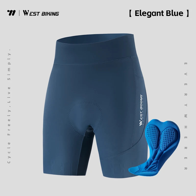 WEST BIKING Men Cycling Shorts With Pockets Anti Slip 4-Way Stretch Sponge Pad Men's Shorts Quick Dry Soft Gravel Women's Shorts
