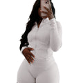 Fall Siold Bodycon Zipper Crop Top Women Tracksuits Sets+Trousers Women Black Gray 2 Two Pieces Matching Leggings Shorts Suits