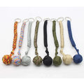 Black Monkey Fist Steel Ball Key Chain for Girls - Outdoor Security Protection Self Defense Lanyard for Bearing Broken Windows