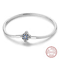 Bracelet Silver 925 Original 17-20CM Star Moon Sun Four Leaf Clover Green Zircon Bracelets Fit DIY Charms Birthday Jewelry Gifts