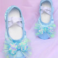 Blue,Pink,Purple Girls Dance Soft Sole Kids Ballet Dancing Shoe Cute Stage Show Cat Paw Shoes Bow Accessories