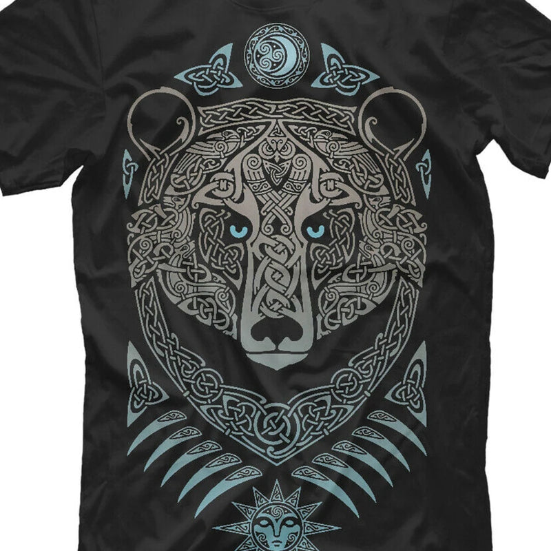 Creative Design Russian Spirit Russia Slavs Bear Runes Printed T-Shirt. Summer Cotton Short Sleeve O-Neck Mens T Shirt New S-3XL