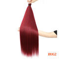 Gladys 28 Inch Crochet Braids Hair 3PCS 300g Synthetic Orange 60MW Ombre Brown T1B-330-276 Straight Braiding Hair Soft Pony Hair