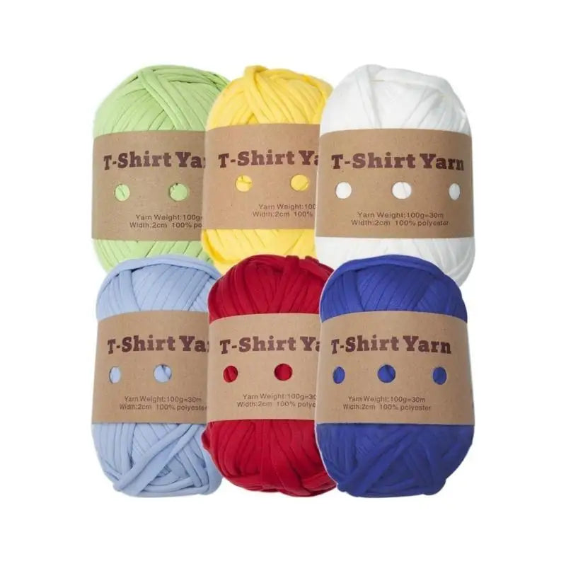 E8BD 6 Rolls Handmade Fabric Strip DIY T - shirt Yarn Knitting for Crocheting and Crafting for Hand Bag - View 8 | SAMAG