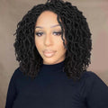 14 Inch Synthetic Hair Curly Dreadlock Wig Full Lace Faux Locs Wig With Baby Hair Curly Braided Wig For Women Twist Braid Wigs