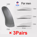 Arch Support Height Increase Insoles Half Pads Orthopedic Breathable Memory Foam 7 Points Lifts Shoe Pads Flat Feet Support