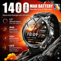 New 1400mAh Big Battery Smart Watch Men Outdoor GPS Flashlight IP68 Waterproof Bluetooth Call AMOLED Military Sports Smartwatch