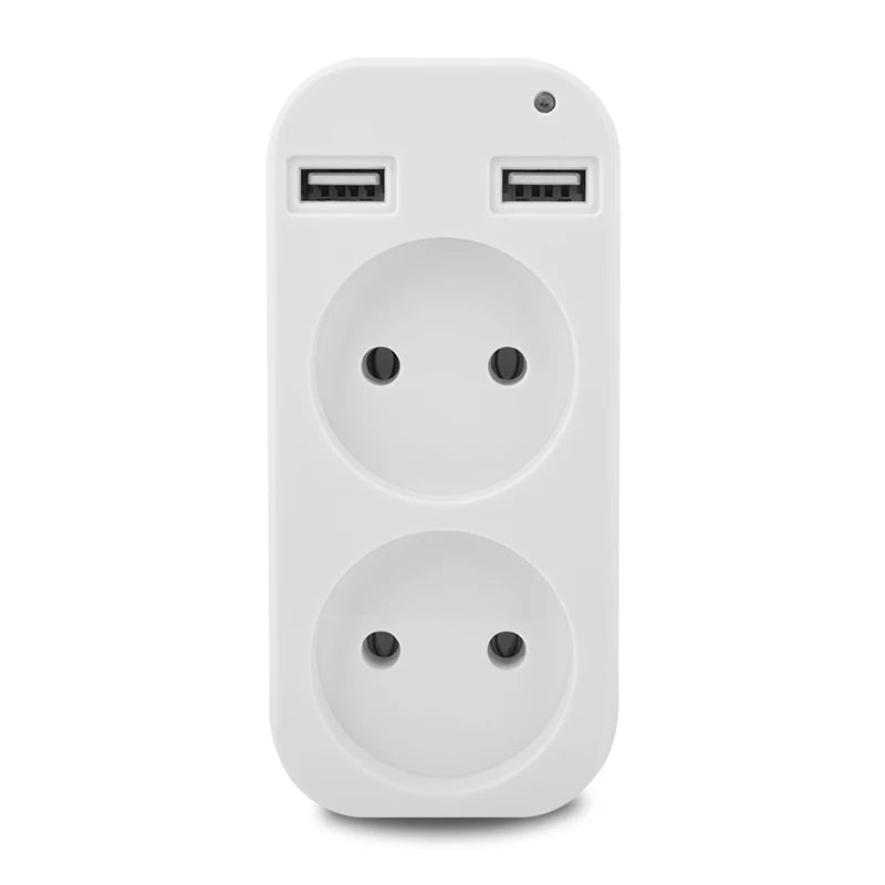 New EU Plug Adapter Conversion Plug Multifunctional Socket Portable Dual Usb Port German French Russian Universal Socket
