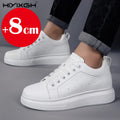 New men's leather elevator shoes 6 cm 8 cm invisible height increase white black sneakers leather height increase casual shoes