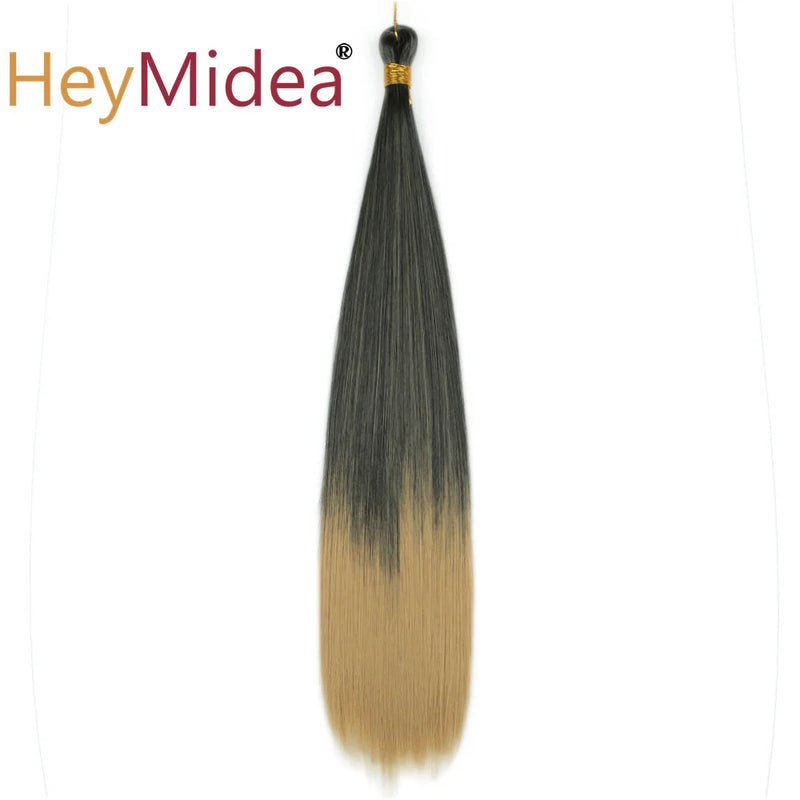 22-28Inch Straight Pony Hair Bundles Crochet Braids Hair Silky Colorful Synthetic Braiding Hair Ombre Synthetic Hair For Women
