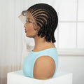 Short Ombre Cornrow Braided Bob Wig Synthetic Full Lace Braided Lace Wig with Baby Hair Knotless Handmade Braids Wigs for Women