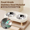 Dopamine Colorful Elevated Pet Feeder: Dual Stainless Steel Bowls with Neck Support - Fashion Food & Water Station for Pets