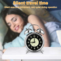 4 Inch Super Loud Alarm Clock for Heavy Sleepers Metal Retro Twin Bell with Backlight Quartz Analog Clock for Bedroom Bedsides