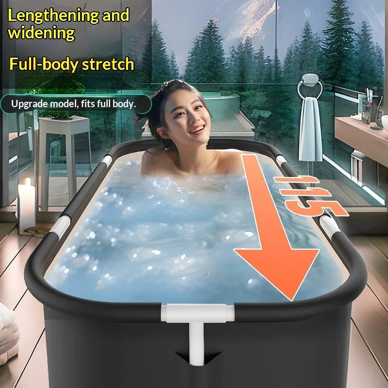 Deep Soaking Spa Barrel Home Use Lightweight Easy Drain Large Foldable Bath Tub Portable Collapsible Adult Foldable Bathtub
