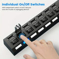 USB 2.0 Hub 4/7 Port Splitter Power Adapter With ON/OFF Switch Multiple Expander HUB For PC Laptop MacBook Desktop Accessories