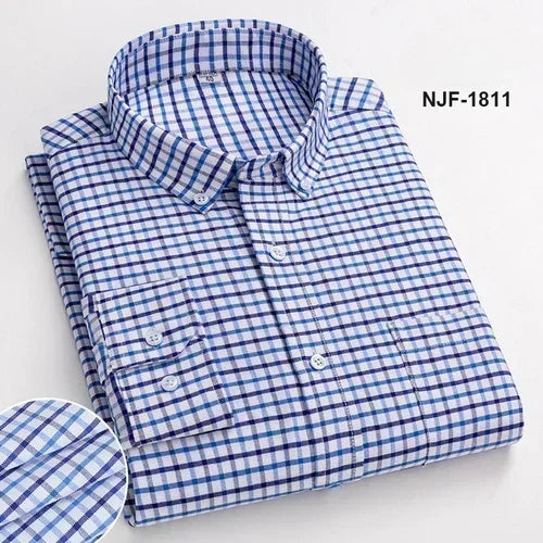 Spring and Autumn Men's Pure Cotton Long sleeved Shirts | SAMAG