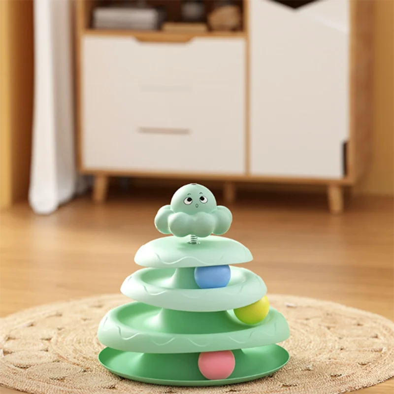 Pet Three-layer ball cat Turntable Octopus-shaped teasing cat stick to relieve boredom toys Fun Puzzle Game pet supplies