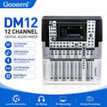 Gooermi  DM12 12 Channel Digital Audio Mixer USB DJ Mixing Console with 48V Phantom Power for Live Streaming Recording PC