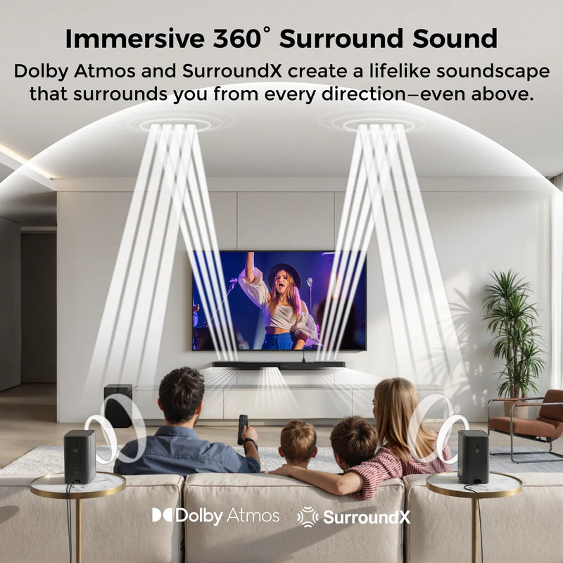 ULTIMEA Skywave F40 Boom 5.1.2ch Sound Bar with Dolby Atmos, Surround Sound System for TV with Subwoofer & 2 Surround Speakers
