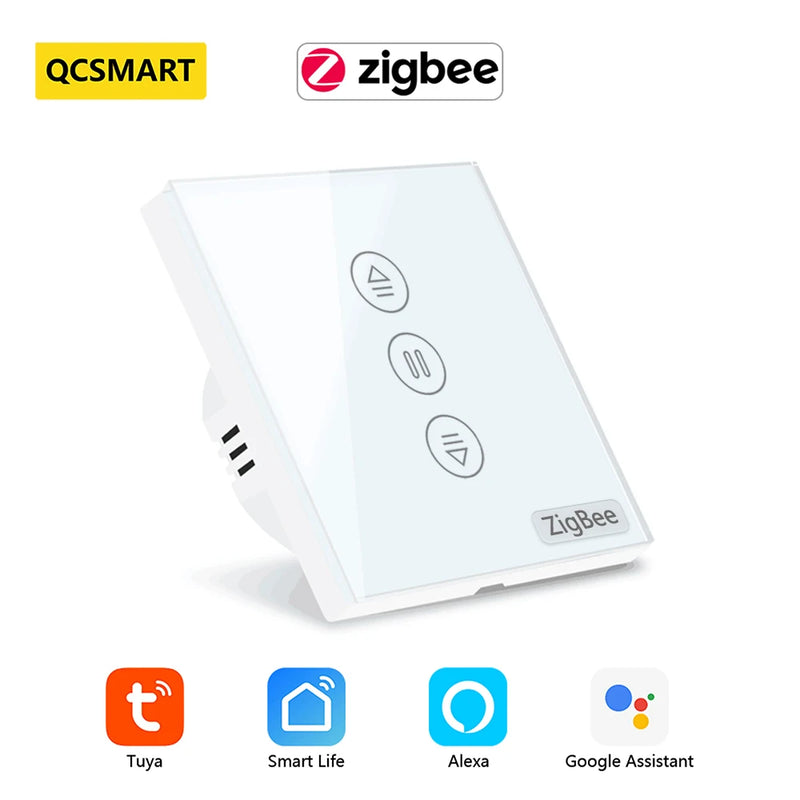 Tuya Smart ZigBee 3.0 EU Curtain Blinds Touch Switch for Electric Roller Shutter motor Google Alexa Voice Control Home Automatio