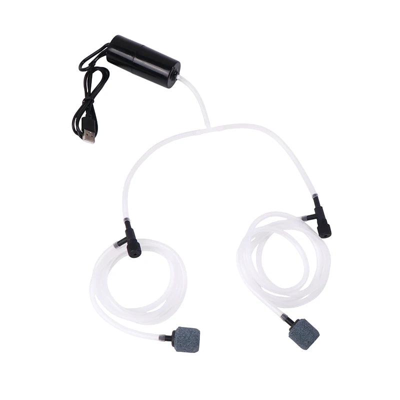 Aquarium USB Oxygen Air Pump Fish Tank Portable Dual-hole | SAMAG