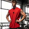 Summer men's casual wide-shoulder sleeveless vest, large-sized round-neck bird-eye fabric vest, outdoor breathable casual vest