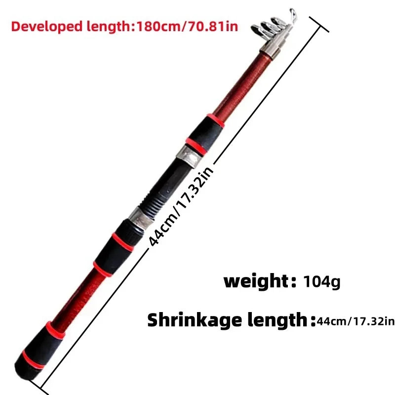 Telescopic Fishing Rod Spinning Reel Full Kit Complete | SAMAG