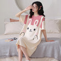 Women Large Size Pajamas Short-Sleeved Nightgown Cartoon | SAMAG
