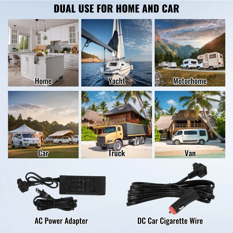 SucceBuy 8L to 75L Car Refrigerator Fridge Portable Icebox Single&Dual Zone w/Blue Tooth Temp Adjustable for Outdoor Camping RV