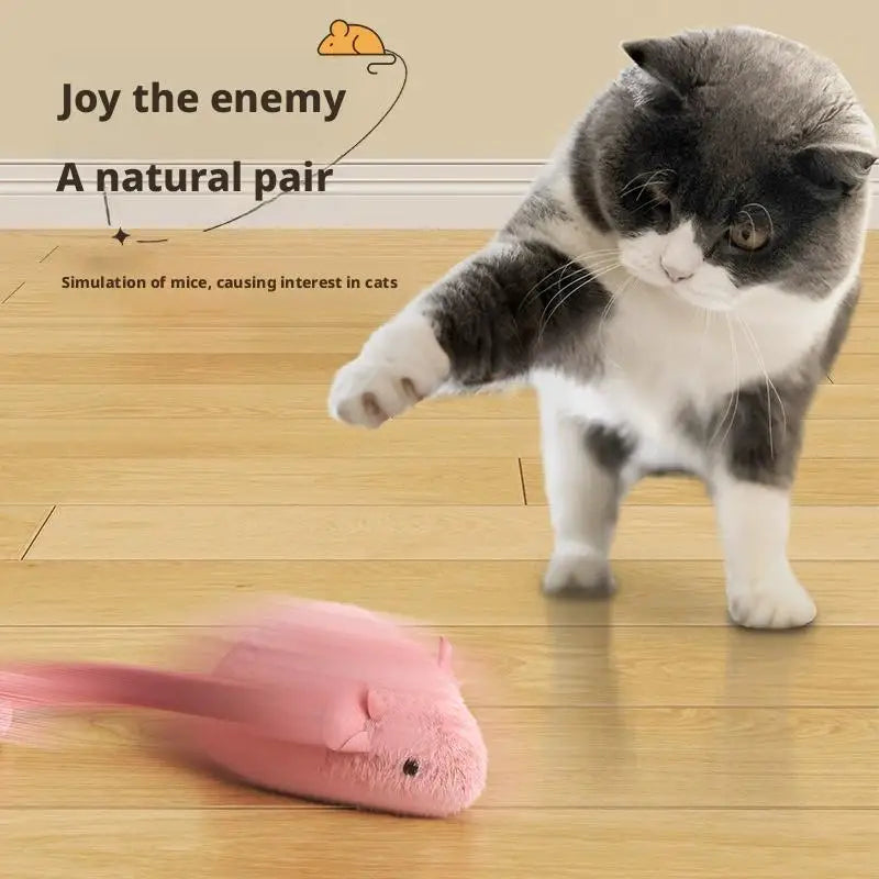 Interactive Plush Mouse Cat Toy Night Luminous Pet Kitten Chew Toy Simulation Mice Self-Entertainment Game