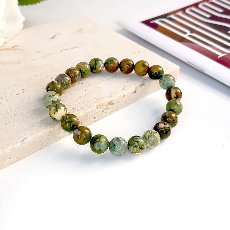 Natural Stone Beads Bracelet For Women Men Agate Crystal Quartzs Aquamarines Jades Jewelry Agates Elastic Bangle Bracelets 6 8mm