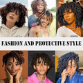 Synthetic Dreadlock Braided Half Wig Black Brown Blonde Grey Soft Faux Locs Natural Style Cosplay Costume Party Daily Anime Wigs