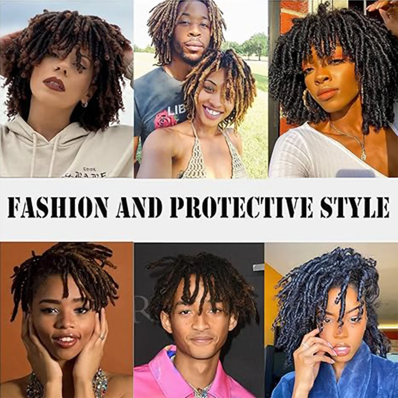 Synthetic Dreadlock Braided Half Wig Black Brown Blonde Grey Soft Faux Locs Natural Style Cosplay Costume Party Daily Anime Wigs
